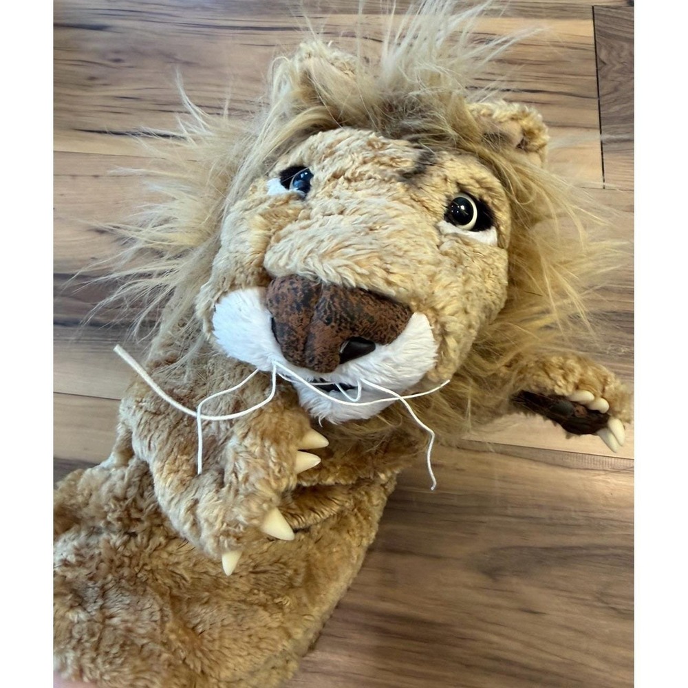 Folkmanis Small Lion Stage Hand Puppet Plush 12" Mane Realistic Teeth Animal Toy
